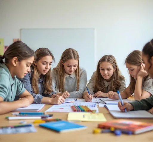 students working through a project together during a bootcamp week