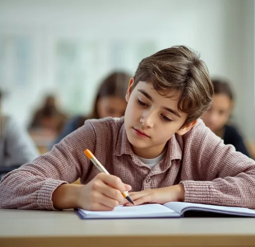 a student working through a past exam paper